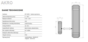 Auraton DOOR WINDOW SENSOR czujnik otwarcia